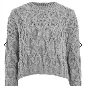 topshop crop cable knit sweater
